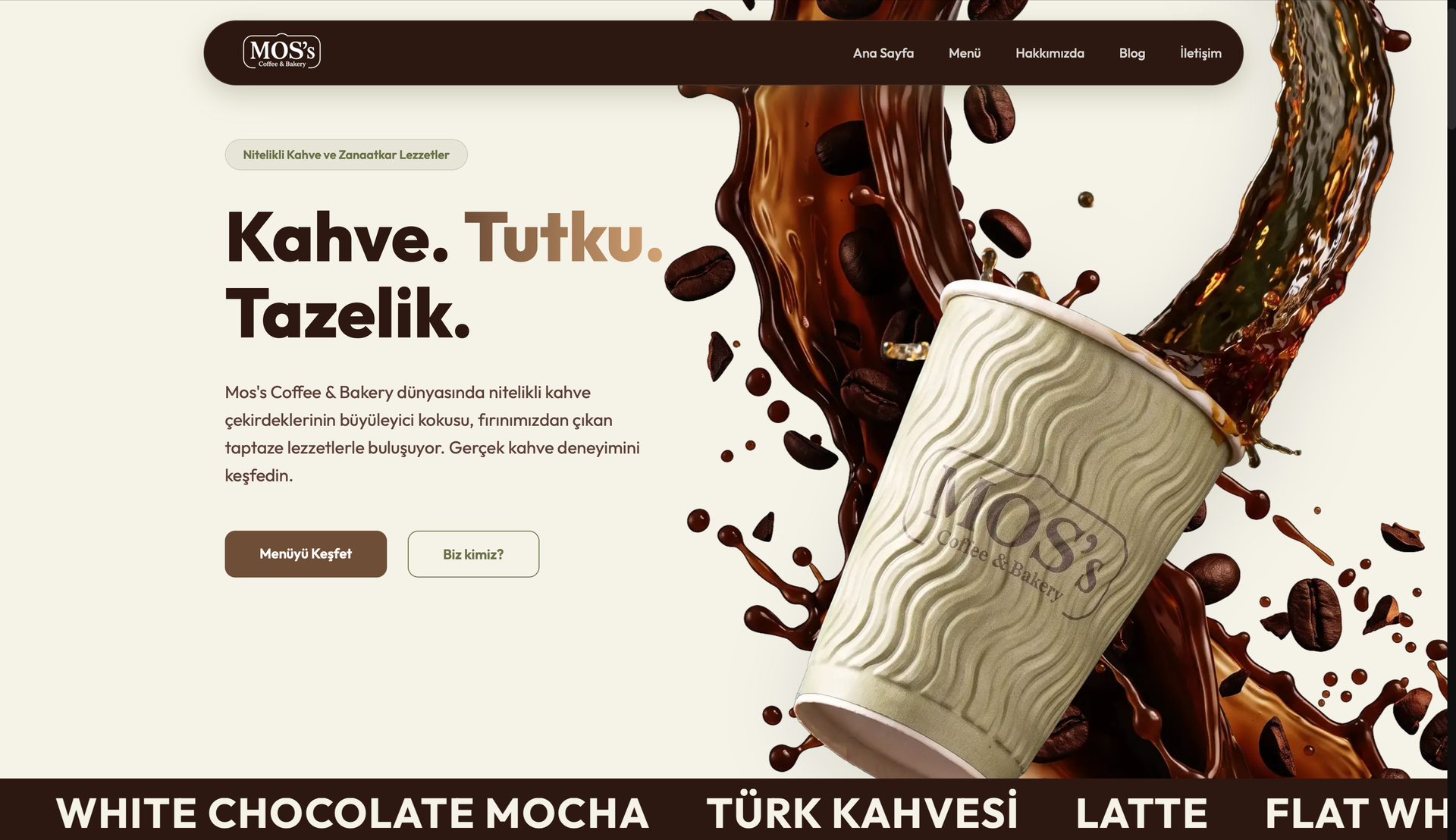 Moss Coffee & Bakery web sitesi referansı
