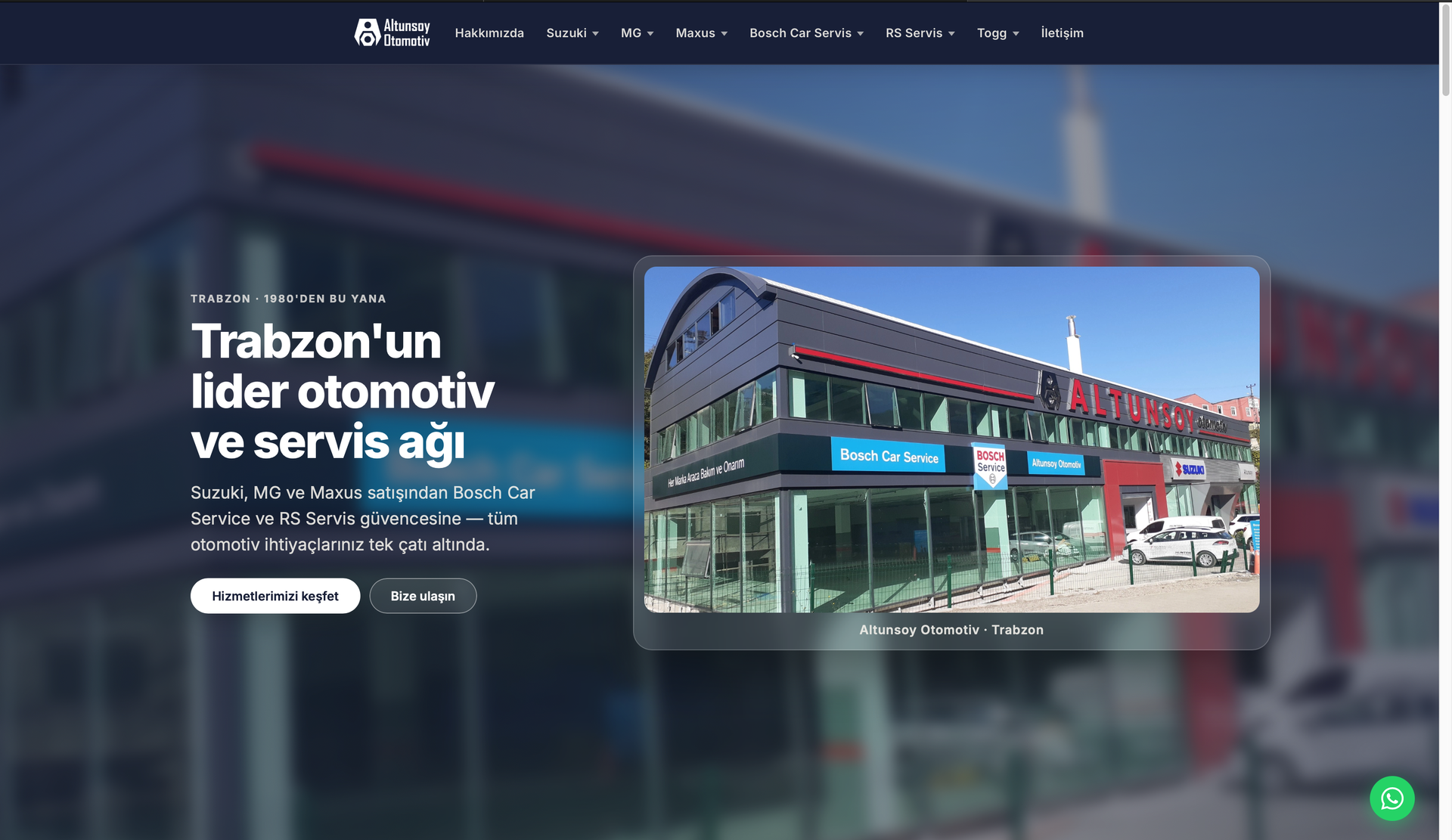 Altunsoy Otomotiv web sitesi referansı
