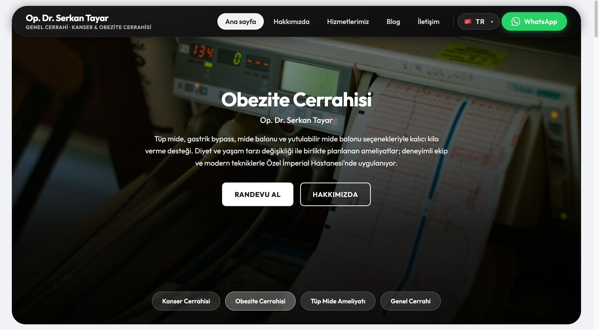 Op. Dr. Serkan Tayar web sitesi referansı