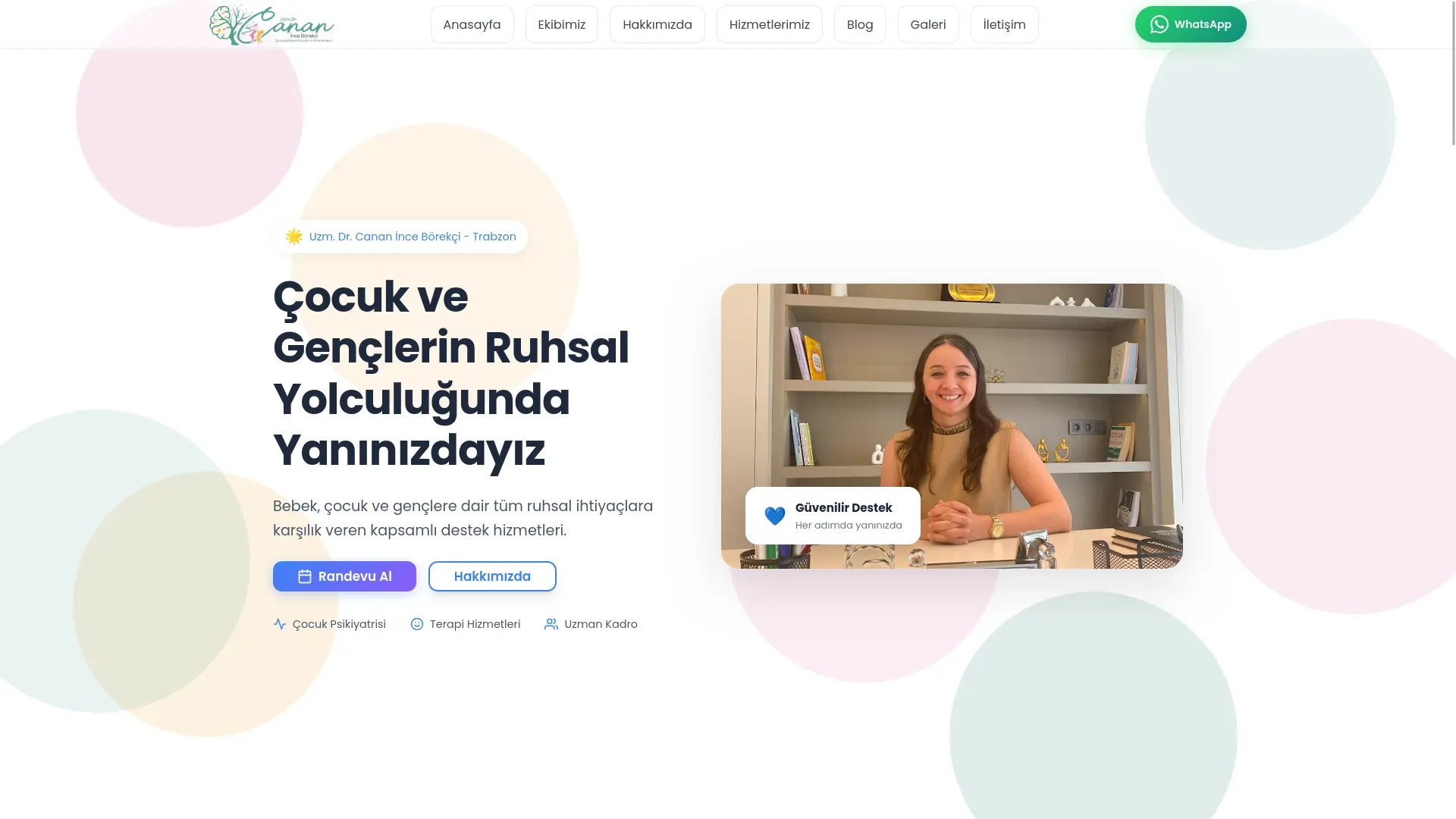 Uzm. Dr. Canan İnce Börekçi web sitesi referansı