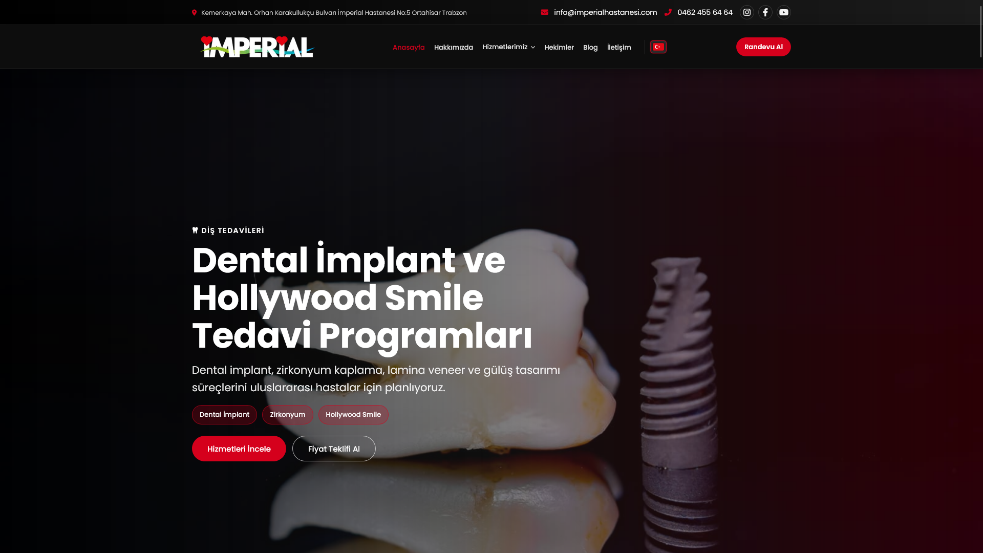 Imperial Hastanesi Global web sitesi referansı