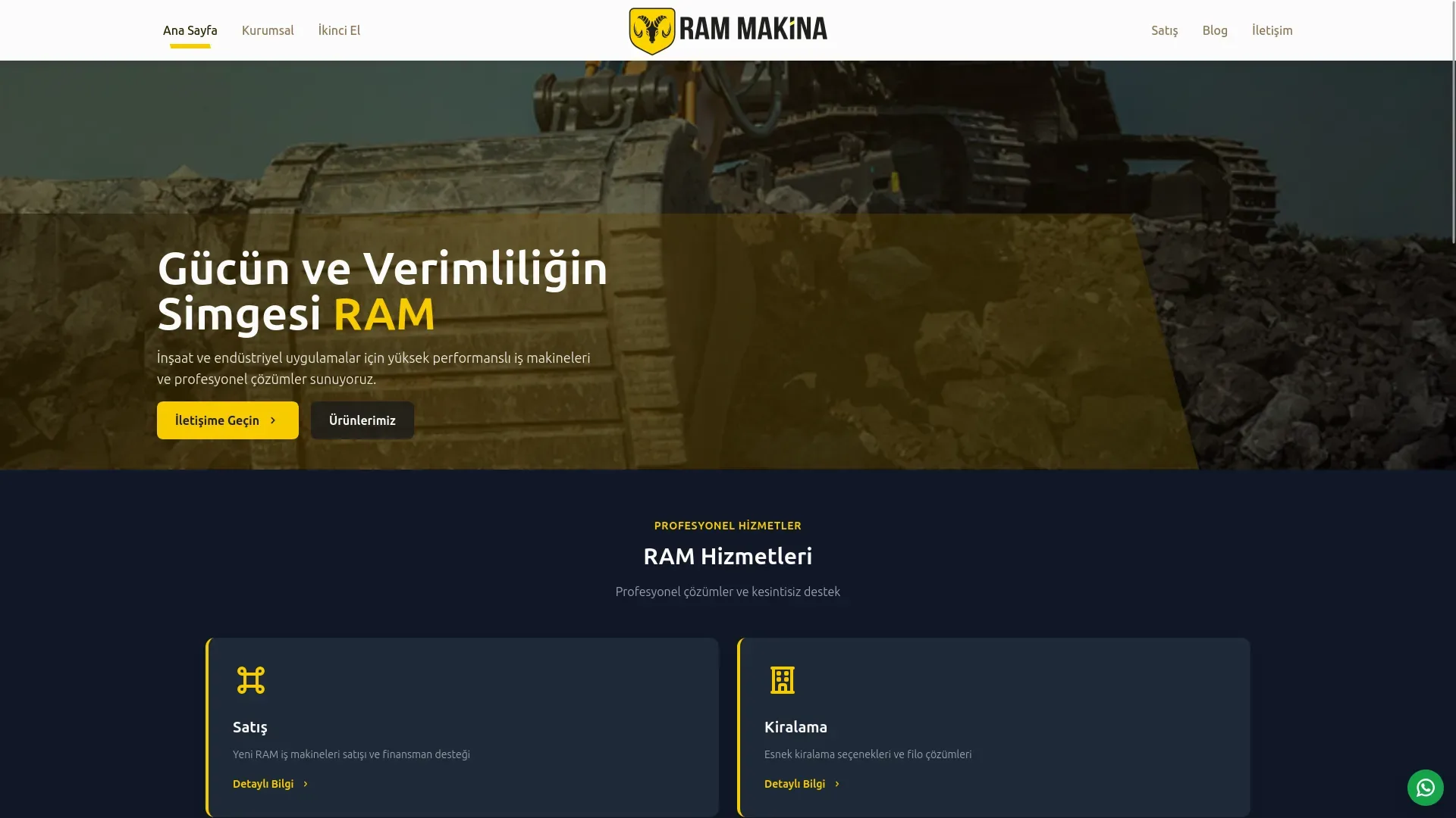 Ram Makina web sitesi referansı