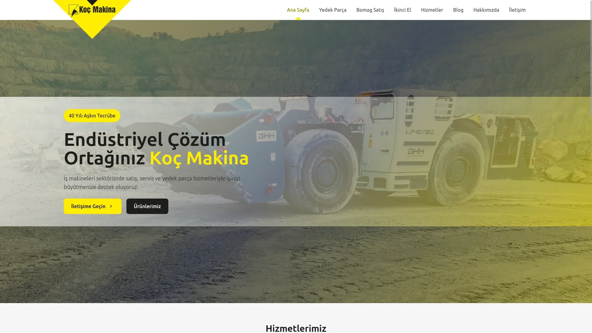 Koç Makina web sitesi referansı