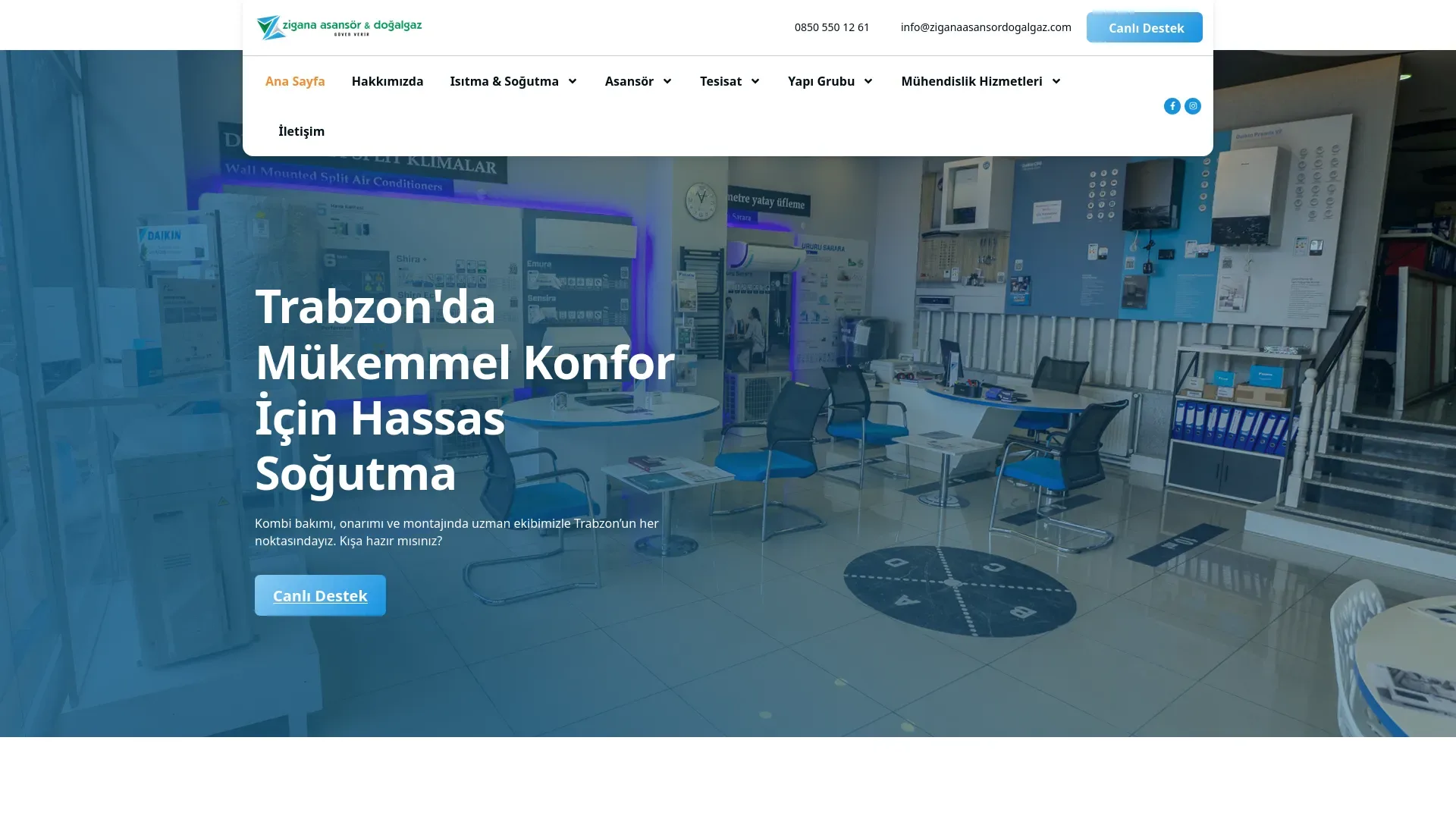 Zigana Asansör & Doğalgaz web sitesi referansı